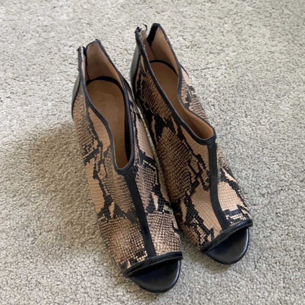 Banana Republic snake skin open toe heels